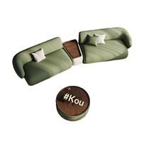 Ensemble de canapés en tissu de style italien minimaliste, luxe léger, pour salon, salon de beauté, gîte, espace de repos, réception, design incurvé créatif