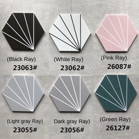 Carrelage en céramique hexagonal en gros, rose, vert foncé, rayé, antidérapant, 8 mm d'épaisseur, carrelage pour sol et mur, cuisine, salle de bain, salon