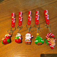 Porte-clés de Noël en silicone 3D, Père Noël, Sapin de Noël, Chapeau de Noël, Poupée de machine à griffes, Cadeau promotionnel de fêtes