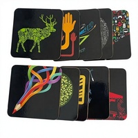 Nouveaux designs DIY – Sets de table en MDF de 5 mm d'épaisseur, écologiques, de qualité alimentaire, avec support en liège, et sous-verres personnalisables avec logo pour la maison, le bureau et l'hôtellerie