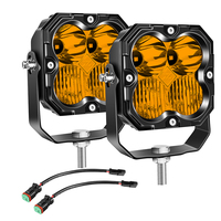 4,5 Zoll 30W Bernsteinfarbene LED-Zusatzfahrlampe 5000LM Kombi-Strahl IP67 Wasserdicht A-Säulen-Montage 24V DC für Offroad ATV SUV