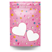Sacs Doypack personnalisés imprimés LT, échantillon gratuit, rose, pour en-cas, bonbons, sachet debout thermoscellable, emballage anti-odeurs, sacs en Mylar 3,5 avec fenêtre