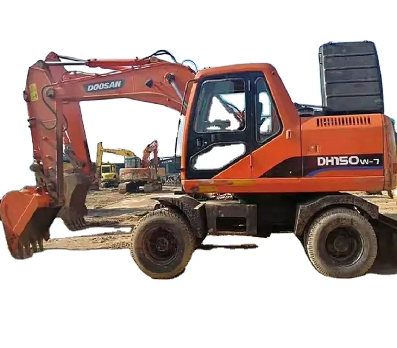 Original importé d'occasion Doosan 150 pelle sur pneus vente urgente travail sur le terrain équipement recommandé