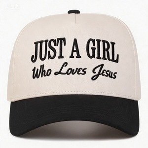 Christian Jesus Quote Embroidered Trucker HatCasual Two Tone Beige &amp; <strong>Purple</strong> Adjustable Dad <strong>Hat</strong> for Women Faith Gifts - Product Image 2