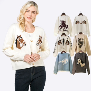 Tùy chỉnh phụ nữ Đan Áo len thiết kế Crochet Áo len nhà sản xuất phụ nữ Crew-neck dài tay áo đan hàng đầu - Product Image 1