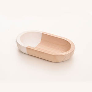 FORHER Großhandel Ovale Holz-Teigschüsseln Rustikales Tablett Handgeschnitzte Große Teigschüssel Kerzenhalter Lange Holz-Kerzenhalter zur Dekoration - Product Image 3