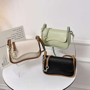 Bolso de hombro para mujer, de moda, de piel sintética, con diseño inclinado, bolso de mano de piel, bolso de hombro de piel - Product Image 1