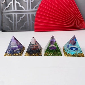 Quartz naturel énergie Orgonite pyramide cristal puces péridot Reiki Chakra maison Maditation décoration cadeaux de noël - Product Image 6