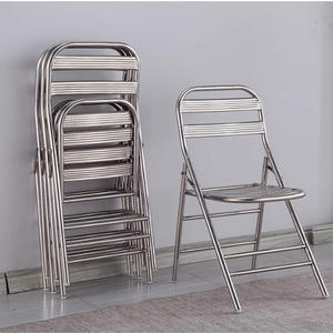 Silla Plegable Moderna de Acero Inoxidable, Reforzada con <span class=keywords><strong>Siete</strong></span> Tablas, Portátil, para Uso en Interiores y Exteriores, Multifuncional, para Comedor y Ocio - Product Image 4