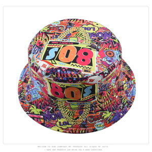 หมวกทรงบัคเก็ตย้อนยุคสำหรับผู้หญิง80S 90S หมวกพิมพ์ลายตัวอักษรหมวกสำหรับฤดูใบไม้ผลิฤดูร้อนหมวกสองด้านสำหรับผู้ชาย - Product Image 3