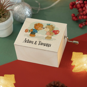 Caja de música romántica de oso con canción personalizada, regalos para novio, novia, parejas | Navidad, regalo de música para marido - Product Image 2