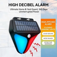 Lampe solaire avec détection infrarouge, alarme sonore clignotante rouge et bleue, conçue pour réagir aux mouvements du corps humain, technologie DCPIR