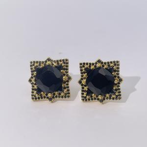 Pendientes de Botón Redondos Negros de Circonita, Estilo Clásico, Elegante y Sofisticado, Chapados en Oro sobre Latón, para Mujer, de Tianyu Gems - Product Image 6