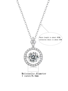 Hermoso Collar con Colgante Flotante de Moissanita y Cadenas Bañadas en Oro de 18K, Adecuado para Uso Diario y Asistir a Banquetes - Product Image 3