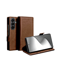 Étui portefeuille de luxe en cuir véritable pour Samsung Galaxy Z Fold 8 Ultra, avec rabat magnétique, fente pour cartes et fonction support