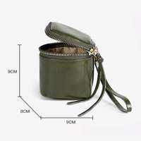 Étui pour clés de voiture en cuir PU avec fermeture éclair, sac à clés portable, porte-monnaie, porte-écouteurs, sac à main, pochette, sac cosmétique, unisexe, bordeaux