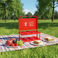 Panier de présentation pliable et réutilisable en plastique pour bouteilles de vin, refroidisseur de boissons, support de bar, chariot à boissons
