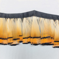 Frange de plumes naturelles jaunes de 5 à 8 cm pour artisanat, costumes, décoration