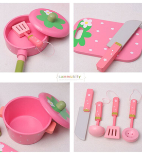 Ensemble de vaisselle de <span class=keywords><strong>cuisine</strong></span> en bois poli écologique pour enfants et familles, jouets interactifs pour jeux de rôle de <span class=keywords><strong>restaurant</strong></span> - Product Image 3