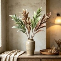 Feuilles artificielles en mousse PE de 110 cm, feuillage dentelé imitation séché, personnalisable pour mariage, hôtel, arrangement floral Wabi Sabi