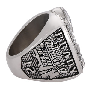 Anillo de Campeonato de los New England Patriots <span class=keywords><strong>2003</strong></span>, Anillos de Aleación Plateados con Cristales y Piedras de Imitación, Venta al Por Mayor Personalizada - Product Image 4