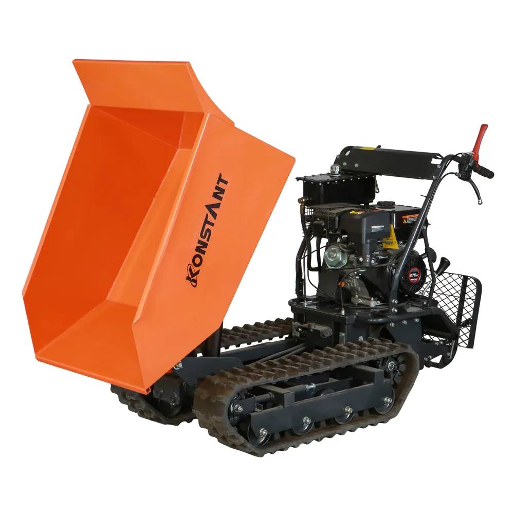 All-Terrain Utility Mini Track Dumper Crawler Dumper Ce Goedgekeurde 500Kg Minitractoren Gesoline/Dieselmotor Hydraulisch Kantelen