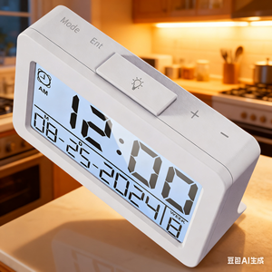 นาฬิกาปลุกดิจิตอลขนาดเล็กพร้อมแสดงวันที่-นาฬิกาแบ็คไลท์ขนาดกะทัดรัดนาฬิกาตั้งโต๊ะแบบพกพาสำหรับห้องนอนห้องครัวการเดินทาง - Product Image 3