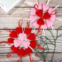 24er Pack Rosa und roter Filz Gefüllte Herz Weihnachten Hängende Ornamente für Christbaum schmuck