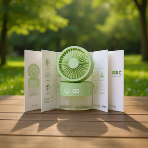 Mini Ventilador Refrigerador de 350 ml, Recargable por USB C, Portátil, para Escritorio, Uso en Exteriores y Dormitorios - Product Image 2