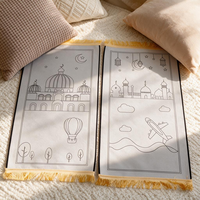 Meilleur tapis de prière islamique de voyage avec support en polyester et jute, lavable pour usage domestique, cadeau spirituel pour enfants, Ramadan Moubarak, pour les musulmans