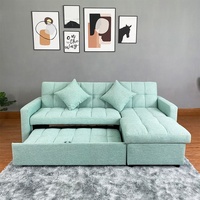 Proveedor de Sofá Cama Esquinero Convertible en L con Almacenamiento Extraíble de Tela para Sala de Estar Muebles Modernos