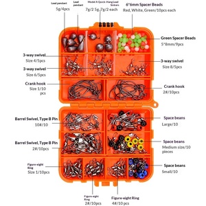 Vente directe usine : Ensemble d'accessoires pour hameçons de pêche 165 pièces, pour la pêche au Texas, en mer, au rockfish, au bar et à la carpe, en gros, pour la construction de cannes à pêche, en ABS, PVC et métal - Product Image 4