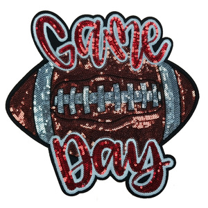 In Stock 28cm Let's Go Cowboys Letter Beaded <strong>Sequin</strong> Patch Iron on <strong>Appliqued</strong> Patches for Garment - Product Image 5