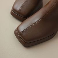 Bottines à talon haut pour femmes en cuir véritable à bout carré, nouvelle collection automne-hiver 2023, chaussures à plateforme élégantes pour les soirées