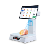 Terminal de point de vente tactile AI avec balance intégrée, caisse enregistreuse tout-en-un, écran 15,6 pouces, imprimante intégrée, Intel I5, Windows