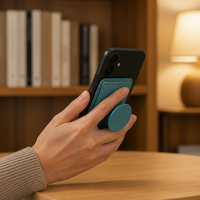 Portefeuille magnétique 2-en-1 pour téléphone avec support en cuir PU