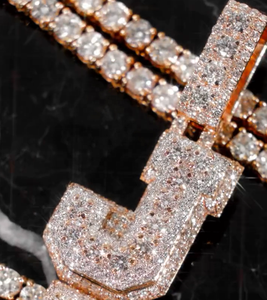Joyería fina personalizada Iced Out <span class=keywords><strong>925</strong></span> <span class=keywords><strong>Silver</strong></span> Hip Hop Vertical letra inicial personalizado Moissanite colgante para collar - Product Image 4