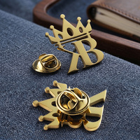 Broches de mode plaquées or, découpées au laser, en acier inoxydable, accessoire de costume d'entreprise, badge personnalisé, épingle à broche pour cadeau