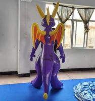 Vente flash : Jouet gonflable en PVC, dragon violet debout, dessin animé, gonflables publicitaires