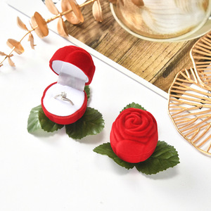 Caja de Joyería en Forma de Rosa, Caja de Regalo de Alta Gama, Caja de Joyería de Terciopelo Elegante y Exquisita - Product Image 2
