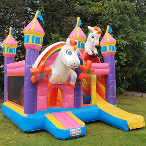 Castillo inflable comercial para niños, castillo inflable de unicornio para niños pequeños con tobogán. - Product Image 4