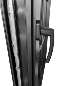 <span class=keywords><strong>Fenêtre</strong></span> moderne française en alliage d'aluminium, à battant, avec moustiquaire pliante, à rupture de pont thermique, triple vitrage en verre trempé - Product Image 3