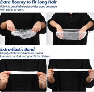 Dùng Một Lần Thoáng Khí Đàn Hồi Đầu Bao Gồm Không Dệt Dùng Một Lần Tóc Lưới Bouffant Mũ Cho Phụ Nữ Người Đàn Ông Dịch Vụ Thực Phẩm Bệnh Viện Phòng Thí Nghiệm - Product Image 4