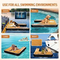 Rampe aquatique gonflable pour chien, large et stable, échelle flottante pour piscine, accès facile, ponton de baignade pour animaux de compagnie pour piscine, lac, bateau, jeu aquatique pour chiots