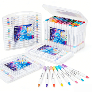 Pennarelli Acrilici Durevoli in 24-80 Colori |   Pennino in fibra resistente all'abrasione con custodia portatile <span class=keywords><strong>per</strong></span> artisti che dipingono su superfici multiple - Product Image 1