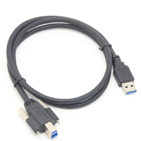 Câble de connexion personnalisé pour caméra industrielle USB 3.0 BM vers AM coaxial avec verrouillage à vis et gaine en PVC