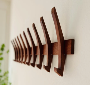 <span class=keywords><strong>Porte</strong></span>-<span class=keywords><strong>manteau</strong></span> <span class=keywords><strong>mural</strong></span> 2026 moderne et durable en <span class=keywords><strong>bois</strong></span> naturel à 2 niveaux avec 5 crochets pour la décoration intérieure - Product Image 1