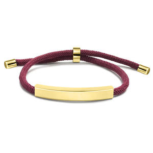 <span class=keywords><strong>Bracciale</strong></span> da <span class=keywords><strong>Uomo</strong></span> Personalizzato in Acciaio Inossidabile con Corda Intrecciata Fatta a Mano Regolabile e Targhetta Rotonda Liscia da Incidere - Product Image 3
