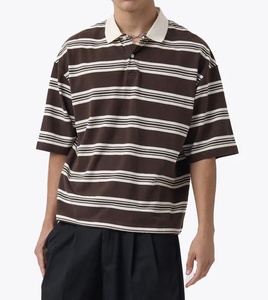 เสื้อยืดทรงบ็อกซี่คุณภาพสูงสำหรับผู้ชาย เสื้อยืดระบายอากาศดี สไตล์เรโทร ทรงสี่เหลี่ยม แขนยาว ทรงครอป ผ้าถัก 100% คอตตอน สำหรับผู้ชาย - Product Image 2