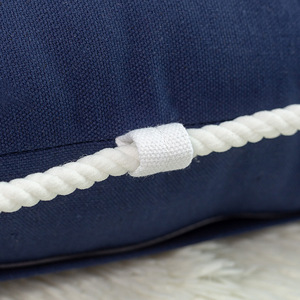 Coussins décoratifs Hailan en coton et lin de style méditerranéen avec garnitures, coussins décoratifs pour baie vitrée, canapé - Product Image 5